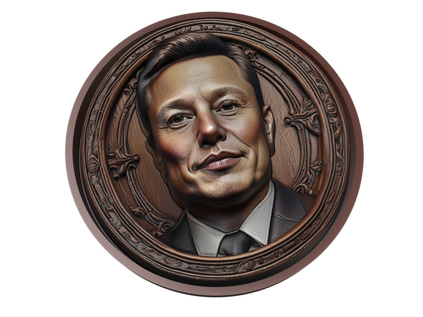 Elon Musk Medallion 3D print model_1