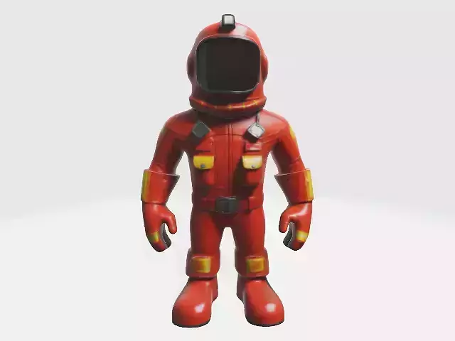Lowpoly cartoon fireman