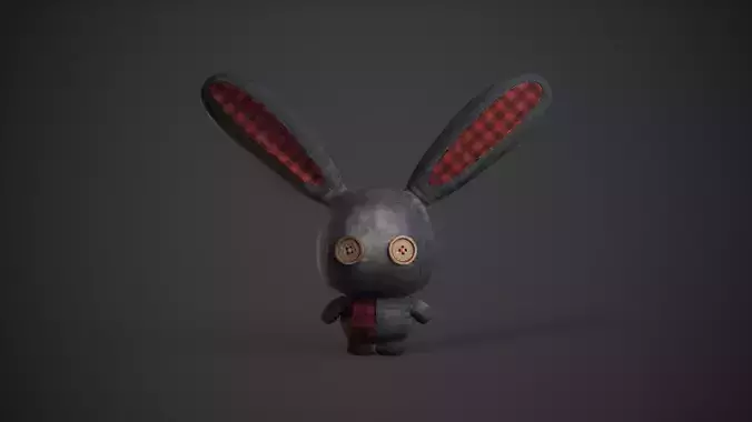Stuffed Bunny Low-poly 3D model
