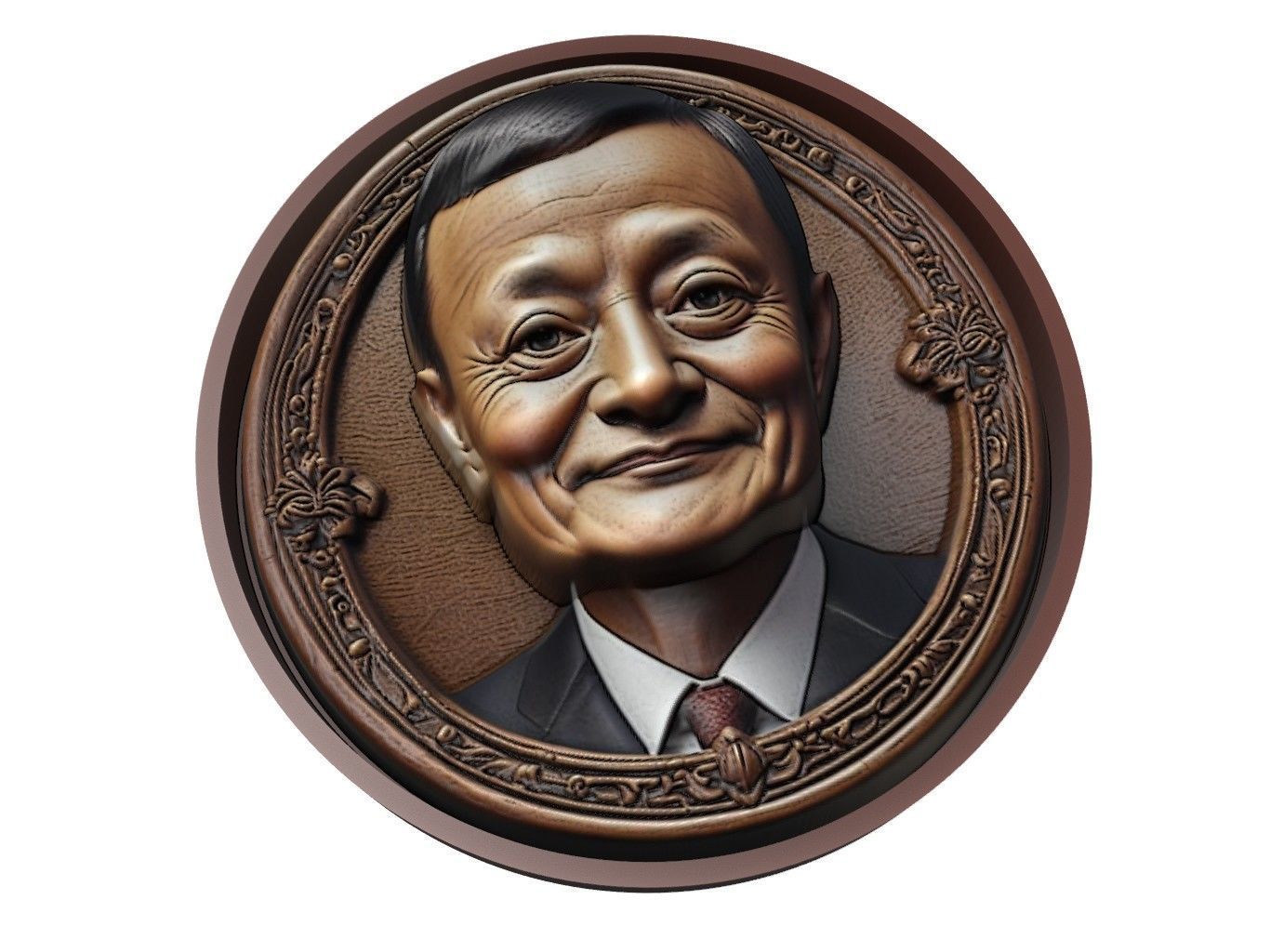 Jack Ma Medallion 3D print model_1