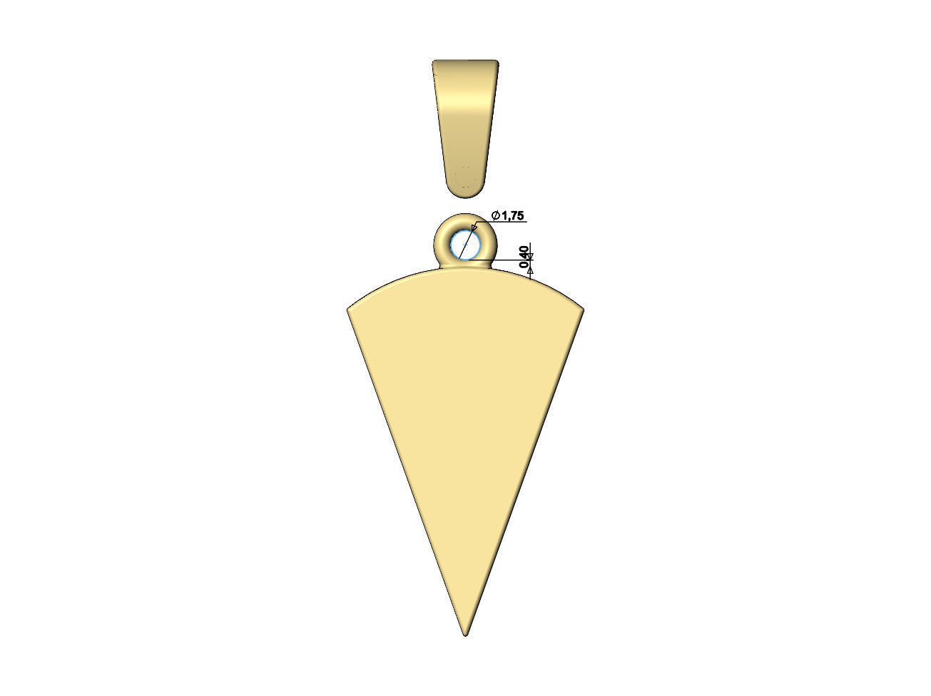 Triangular cake and cheese slice pendant charm with bail 3D print model_6