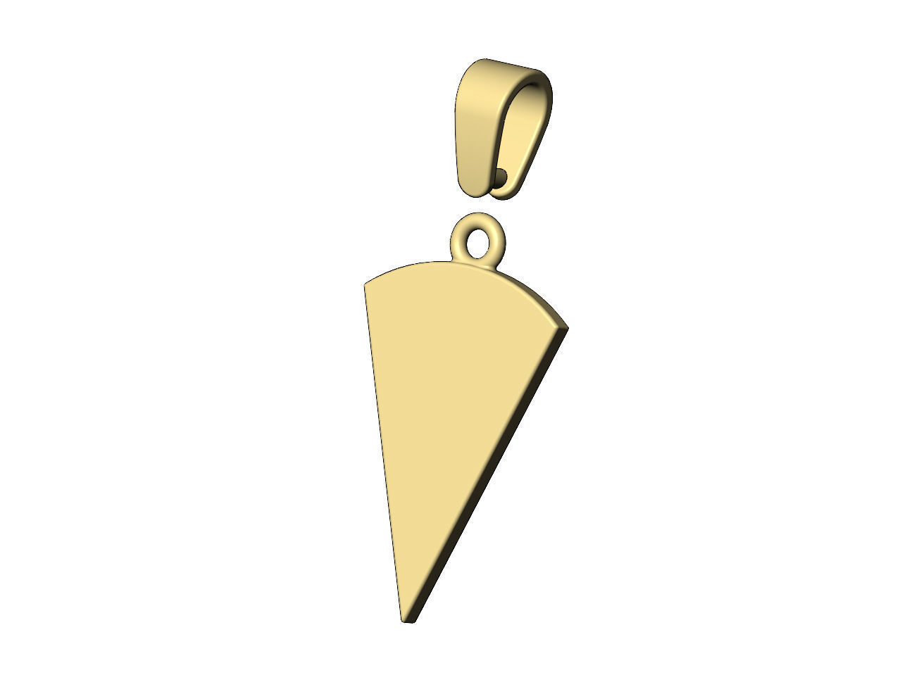Triangular cake and cheese slice pendant charm with bail 3D print model_4