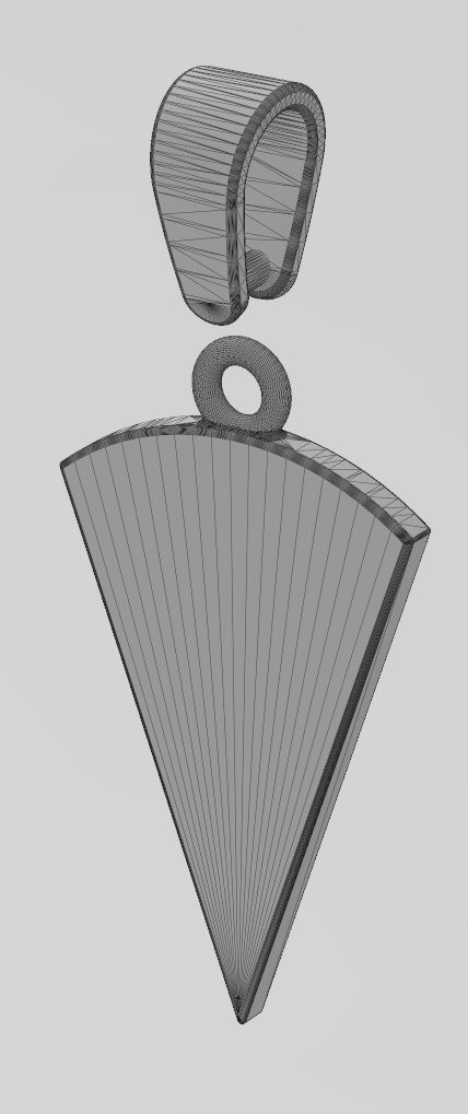 Triangular cake and cheese slice pendant charm with bail 3D print model_12