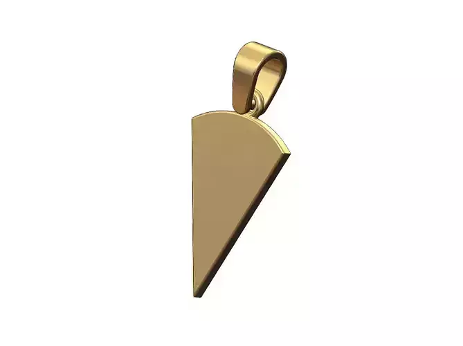 Triangular cake and cheese slice pendant charm with bail 3D print model