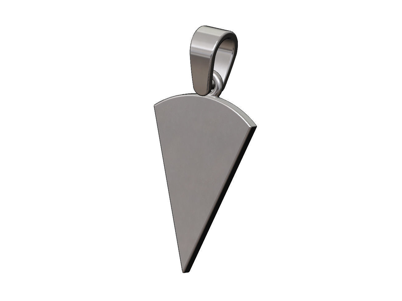 Triangular cake and cheese slice pendant charm with bail 3D print model_10