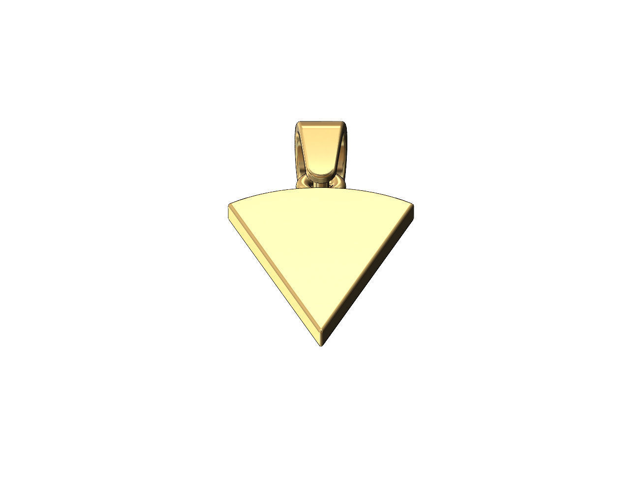 Triangular cake and cheese slice pendant charm with bail 3D print model_2