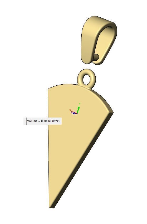 Triangular cake and cheese slice pendant charm with bail 3D print model_11