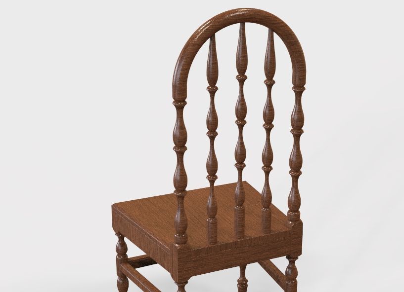 Wooden Chair Vintage 3D print model_45