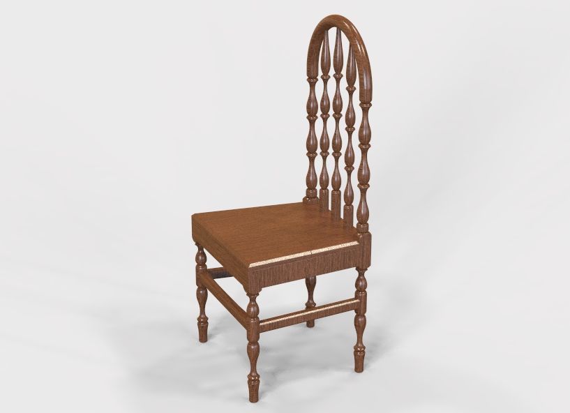 Wooden Chair Vintage 3D print model_65