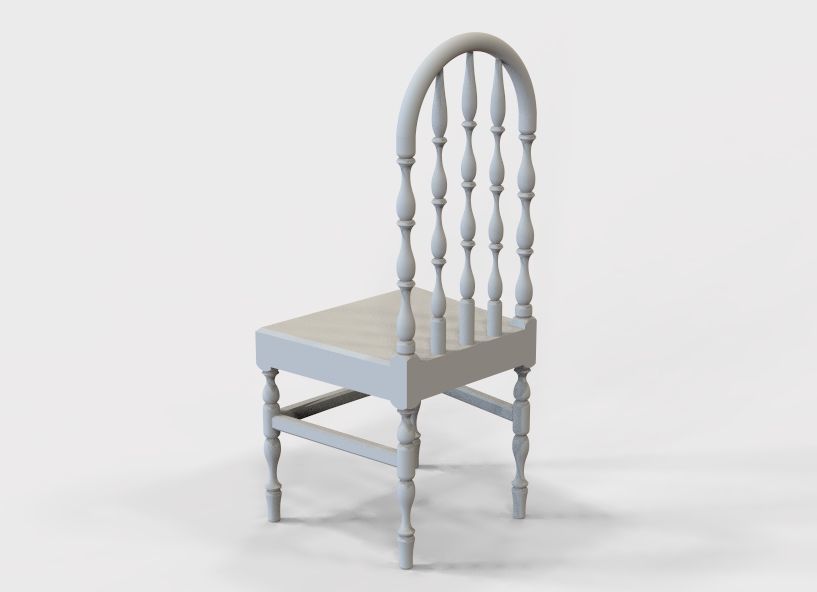 Wooden Chair Vintage 3D print model_57