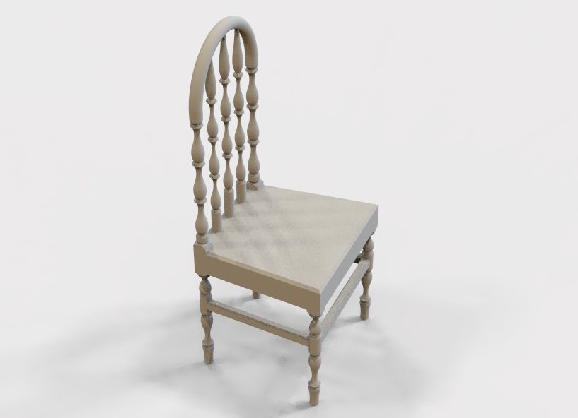 Wooden Chair Vintage 3D print model_61