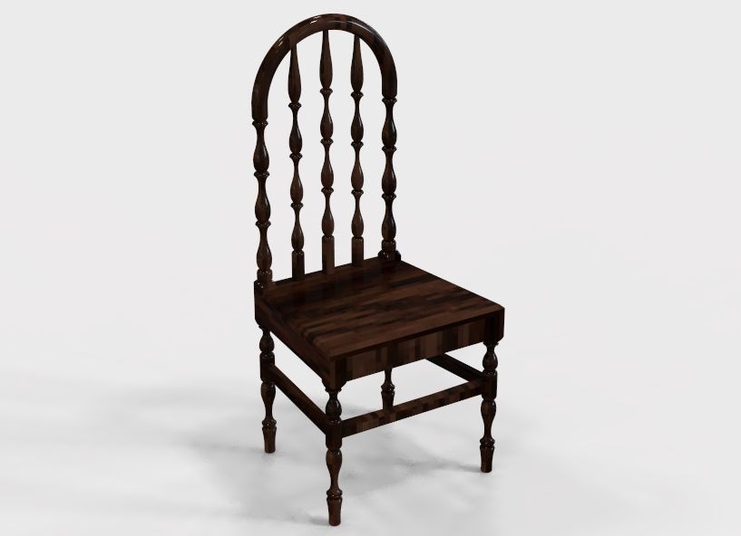 Wooden Chair Vintage 3D print model_63