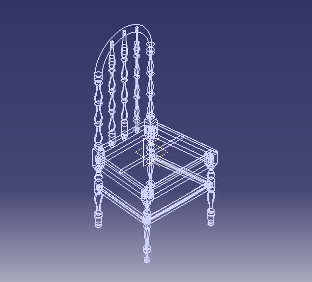 Wooden Chair Vintage 3D print model_6