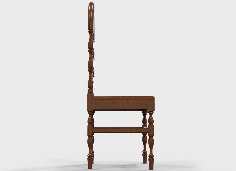Wooden Chair Vintage 3D print model_48