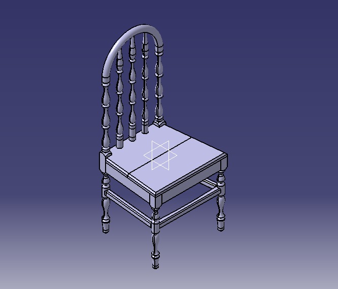 Wooden Chair Vintage 3D print model_4
