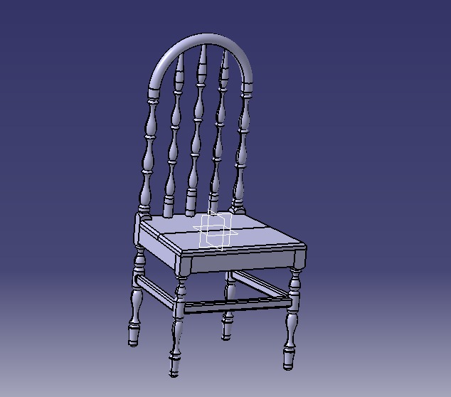 Wooden Chair Vintage 3D print model_21