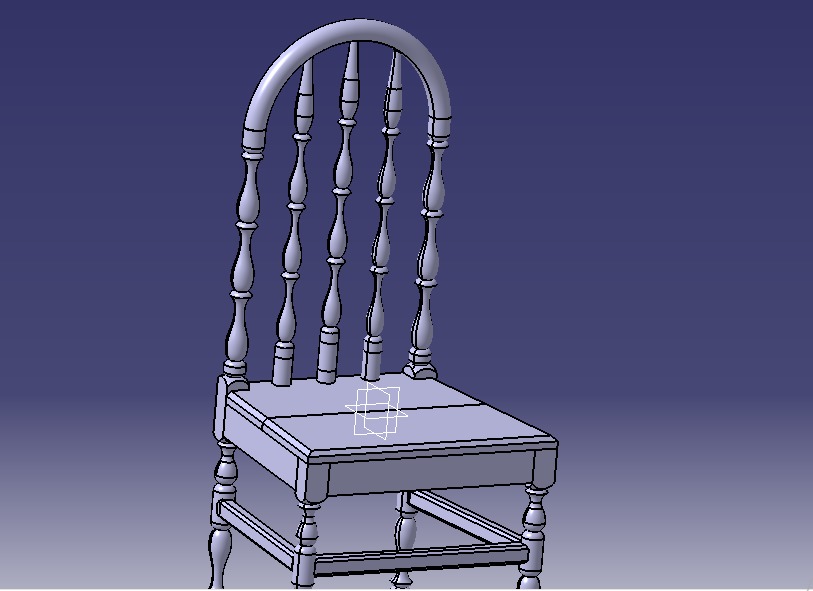 Wooden Chair Vintage 3D print model_19