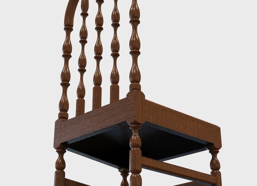 Wooden Chair Vintage 3D print model_3