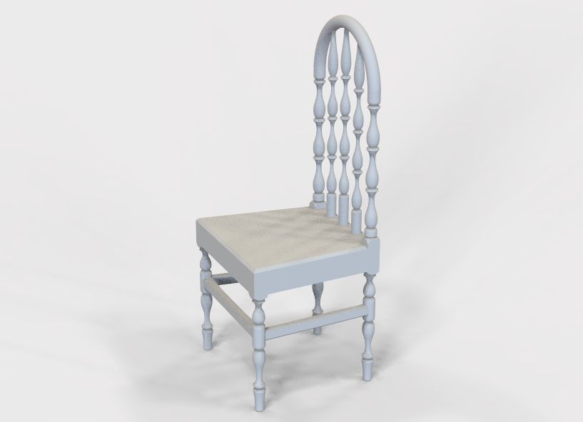 Wooden Chair Vintage 3D print model_55