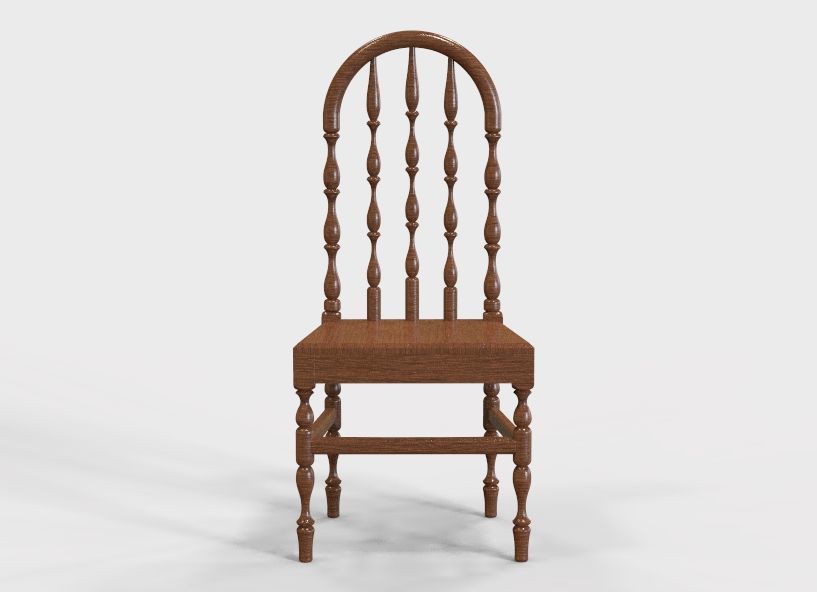 Wooden Chair Vintage 3D print model_49