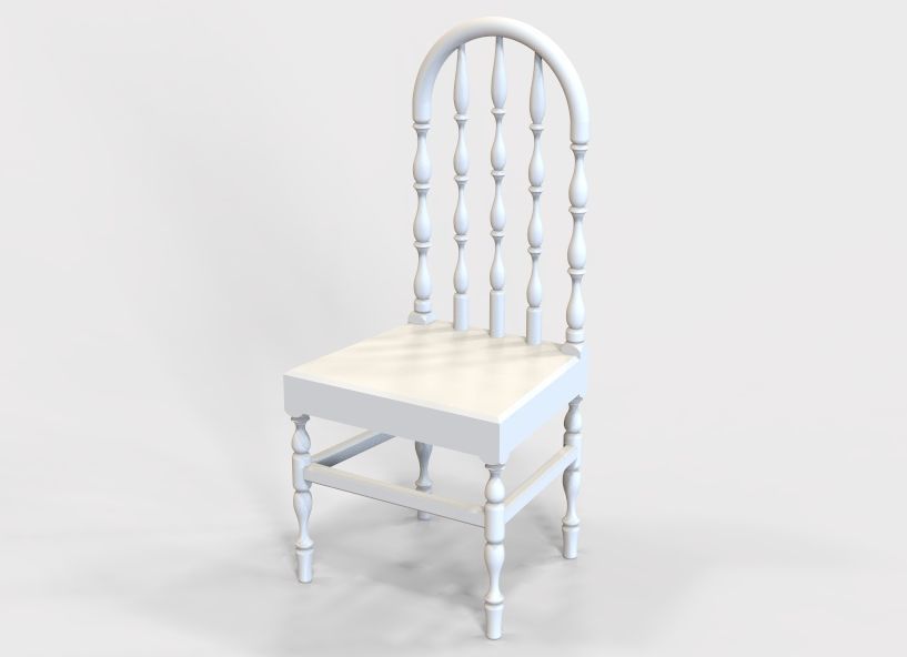 Wooden Chair Vintage 3D print model_53