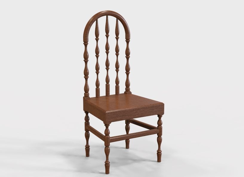 Wooden Chair Vintage 3D print model_31