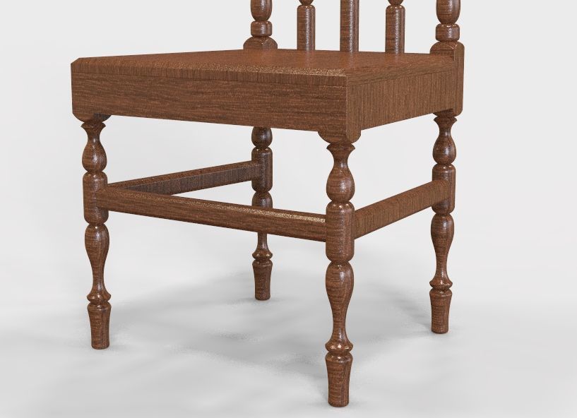 Wooden Chair Vintage 3D print model_41