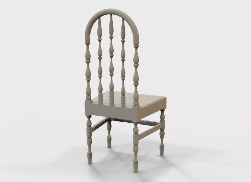 Wooden Chair Vintage 3D print model_59