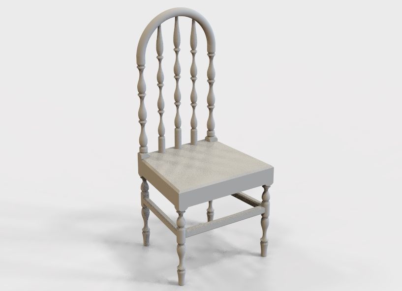 Wooden Chair Vintage 3D print model_62