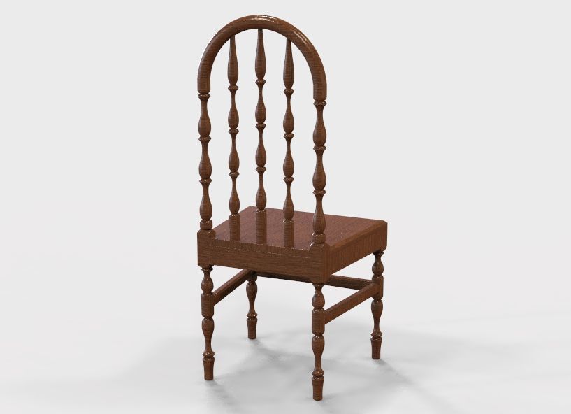 Wooden Chair Vintage 3D print model_50