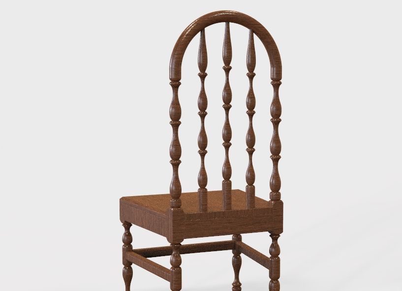 Wooden Chair Vintage 3D print model_46