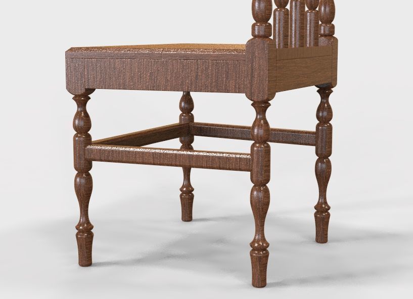Wooden Chair Vintage 3D print model_42