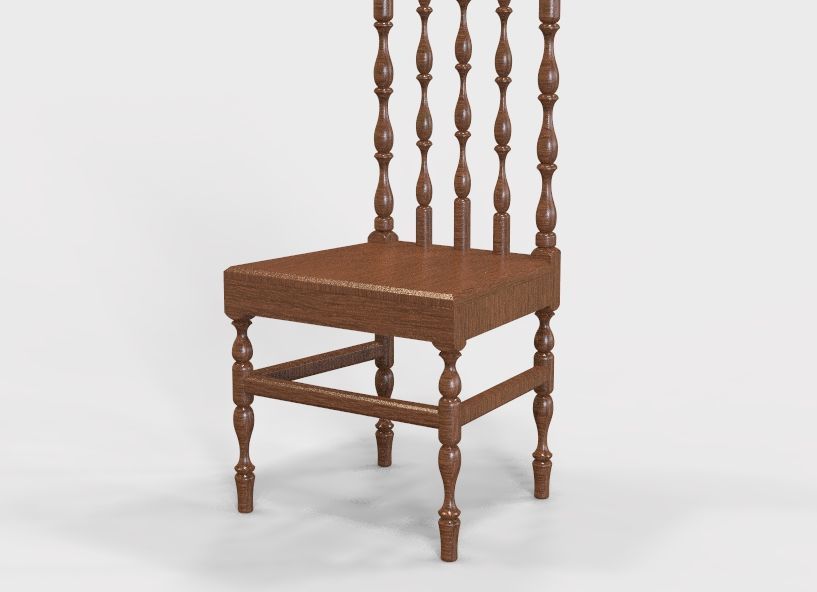 Wooden Chair Vintage 3D print model_40