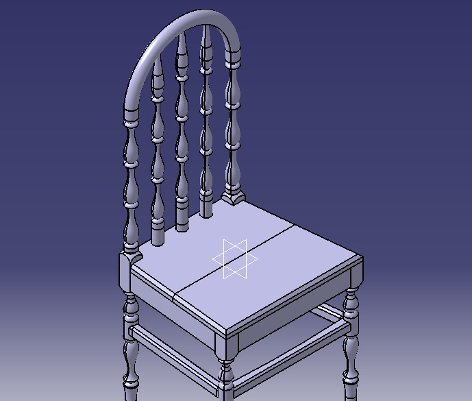 Wooden Chair Vintage 3D print model_15