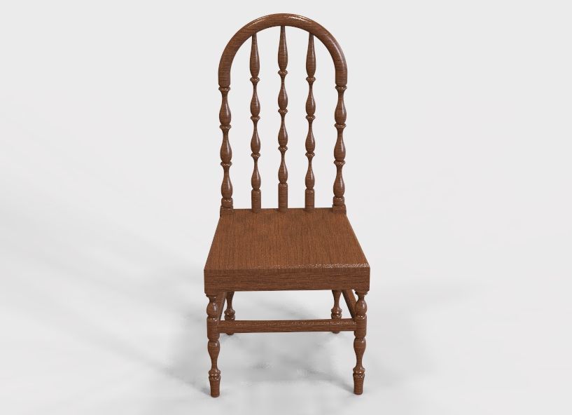 Wooden Chair Vintage 3D print model_35