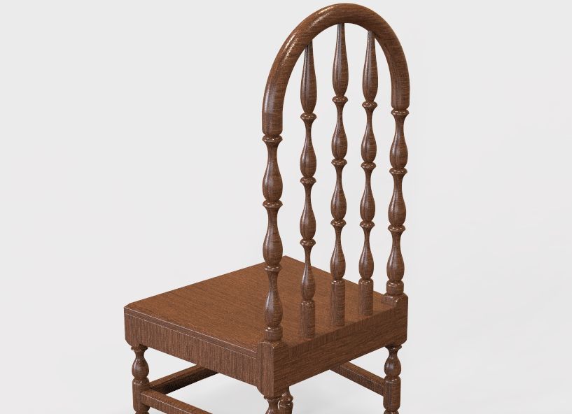 Wooden Chair Vintage 3D print model_1