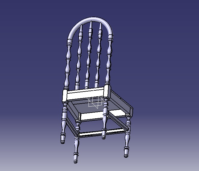 Wooden Chair Vintage 3D print model_29