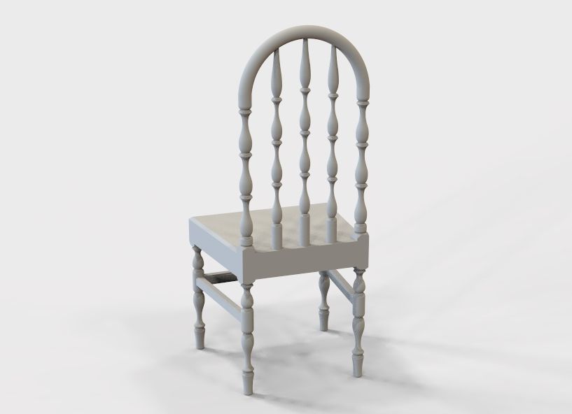 Wooden Chair Vintage 3D print model_58