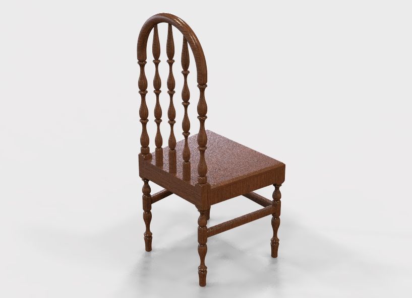 Wooden Chair Vintage 3D print model_51