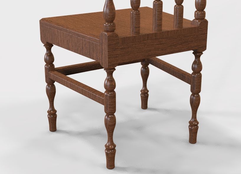 Wooden Chair Vintage 3D print model_2