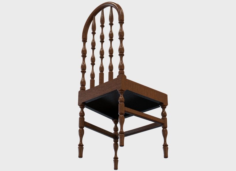 Wooden Chair Vintage 3D print model_47