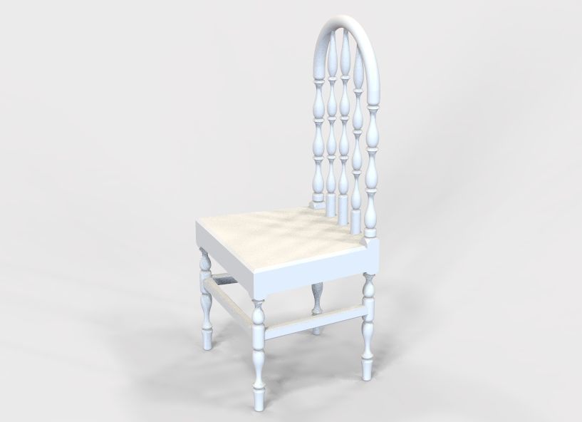 Wooden Chair Vintage 3D print model_54