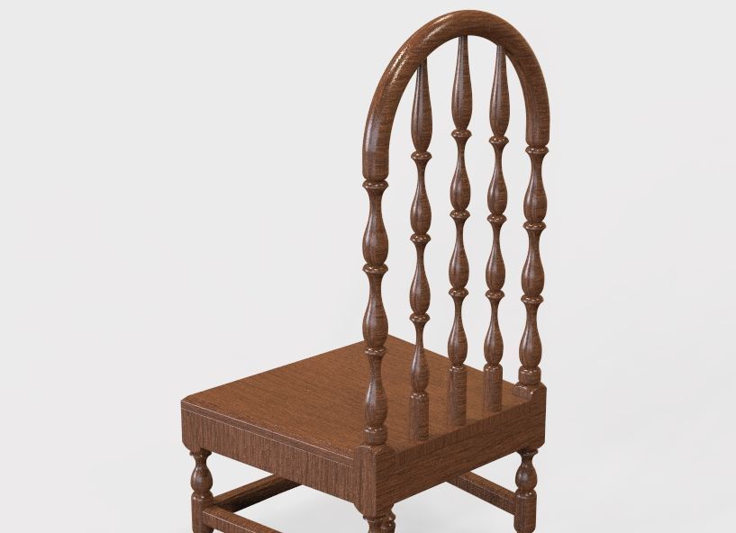 Wooden Chair Vintage 3D print model_44