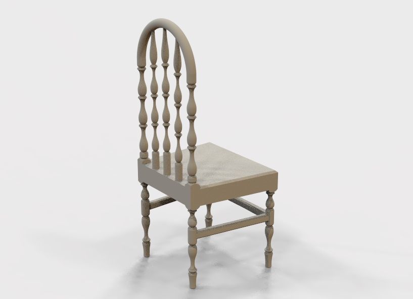 Wooden Chair Vintage 3D print model_60