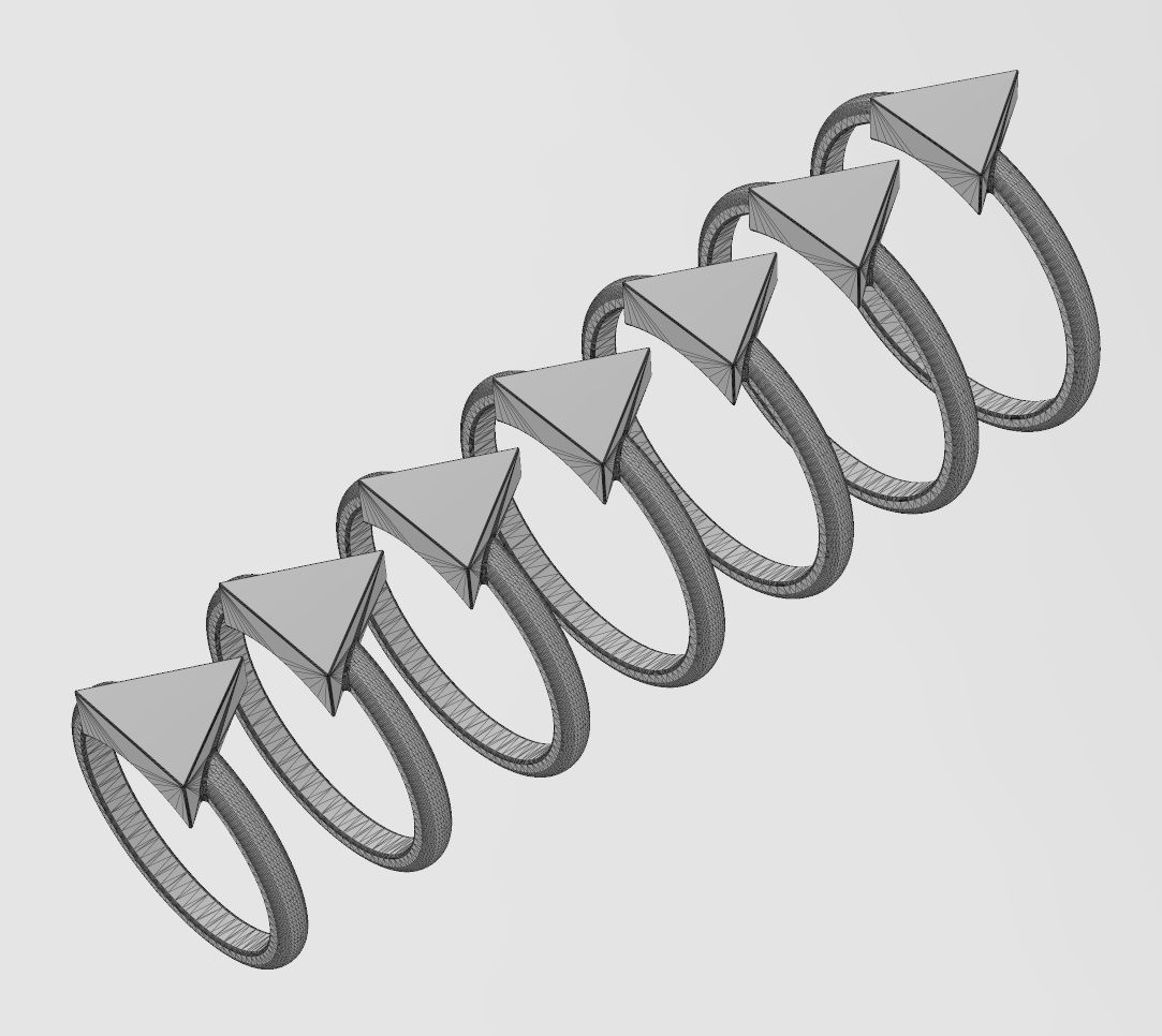 Triangular platform ring US sizes 5to11 3D print model_14