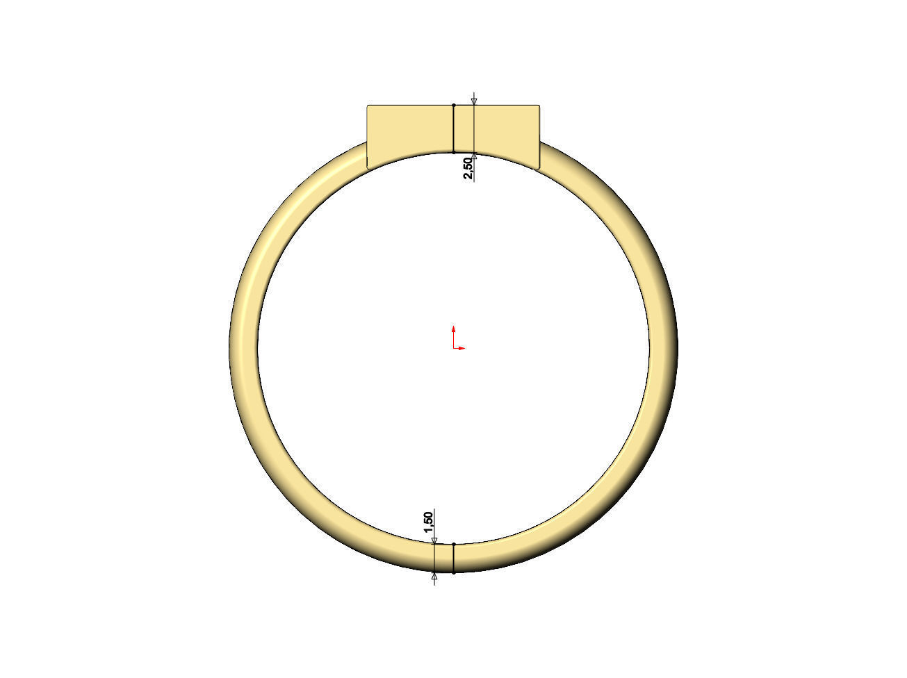 Triangular platform ring US sizes 5to11 3D print model_9