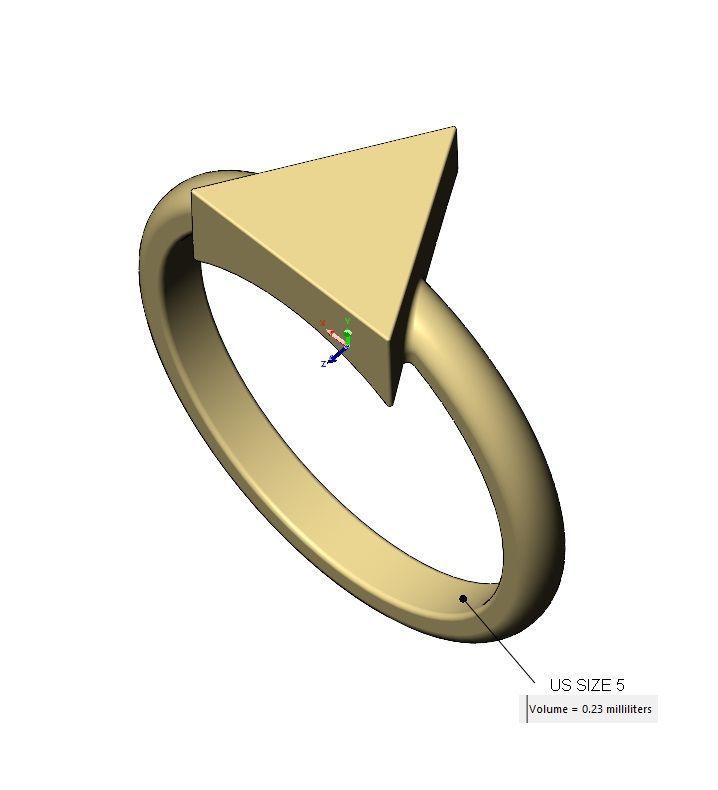 Triangular platform ring US sizes 5to11 3D print model_12