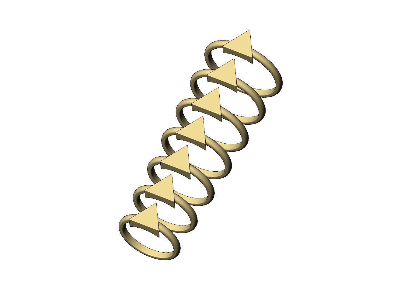 Triangular platform ring US sizes 5to11 3D print model_5