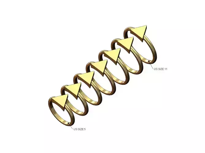 Triangular platform ring US sizes 5to11