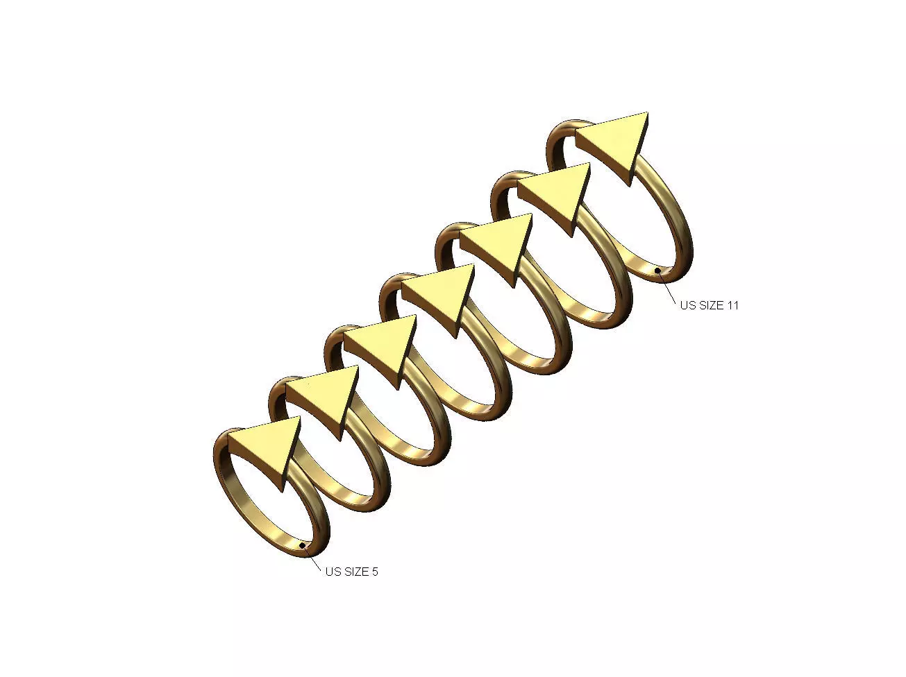 Triangular platform ring US sizes 5to11 3D print model_0